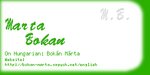 marta bokan business card