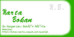 marta bokan business card